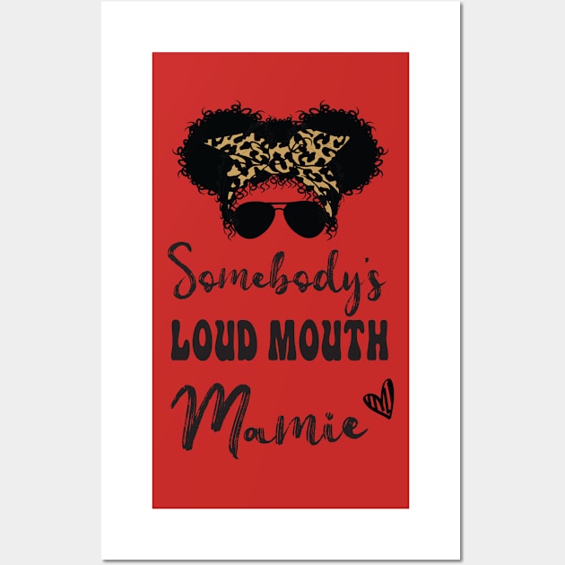 Perfect Afro Somebodys Loud Mouth Mamie, Leopard Bandana Sunglasses Wall Art by WassilArt